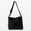 BIRGER black corduroy sling bag, front view